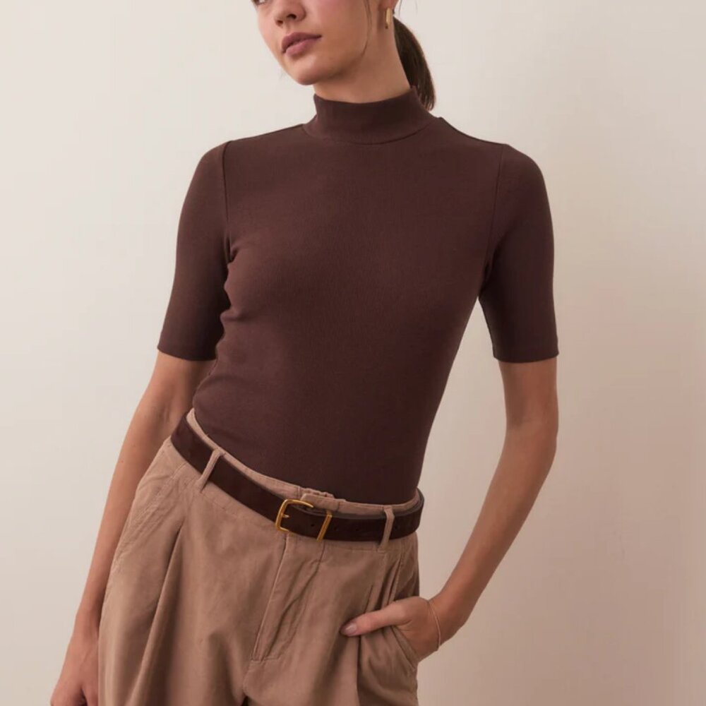 Marine Layer Lexi Rib Mock Neck Top